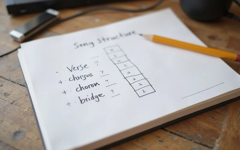 A handwritten song structure diagram