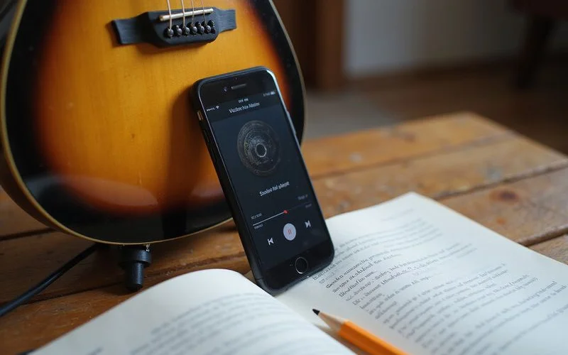 Recording a voice memo of a new riff on a phone