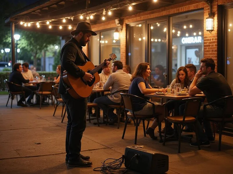 Sameer Saleem playing a solo set at an Austin venue