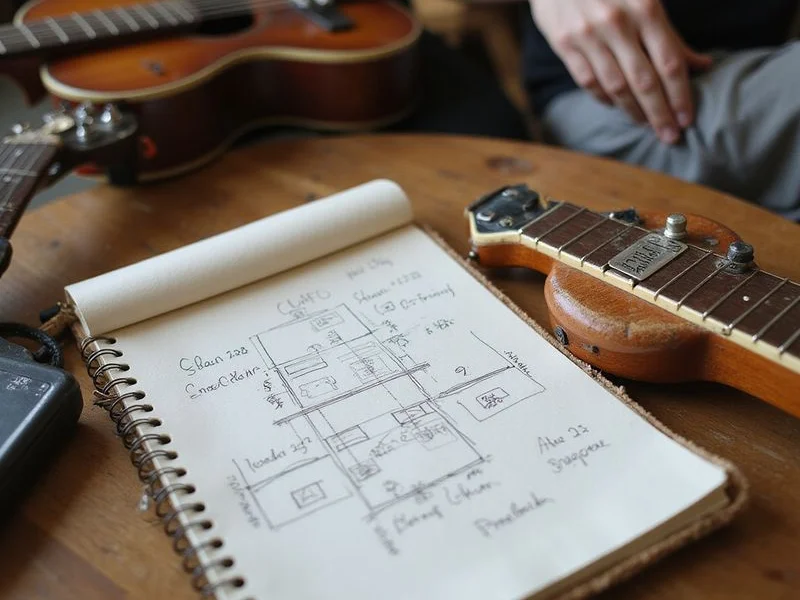 A hand-drawn CAGED diagram used in a lesson