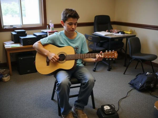 Strumming practice with a metronome