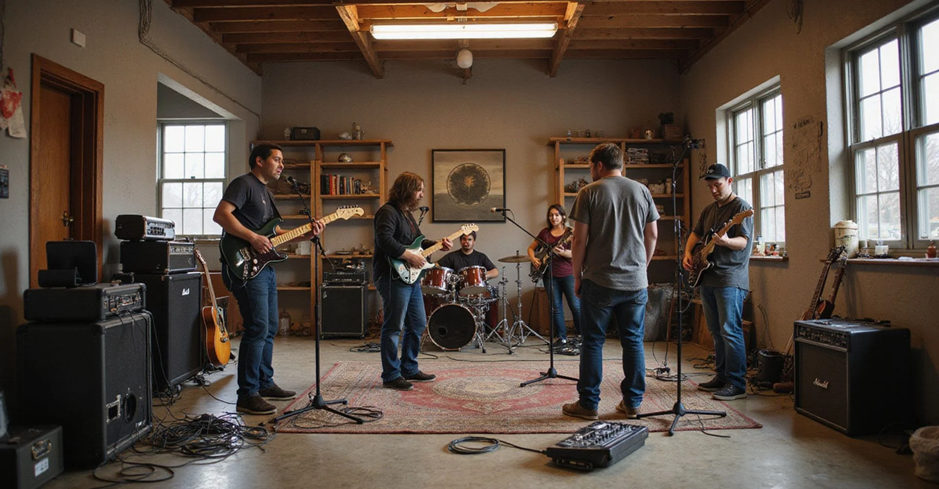 An all-levels jam session in progress