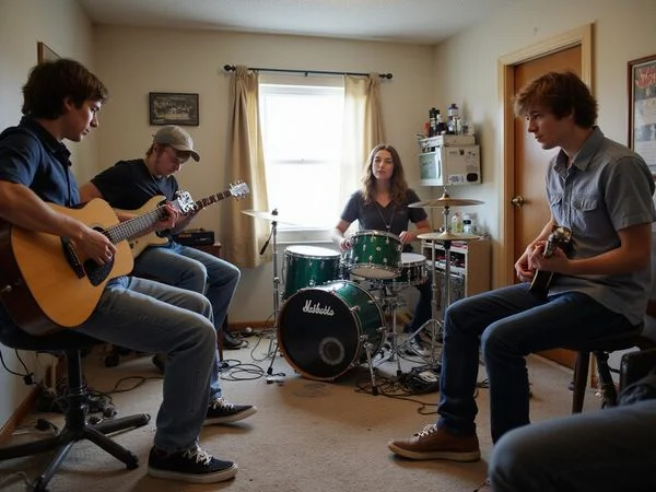 A teen playing at a jam session