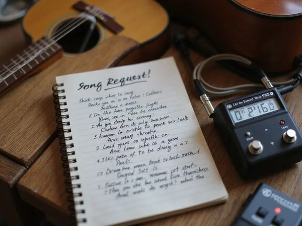 A song request list at an event