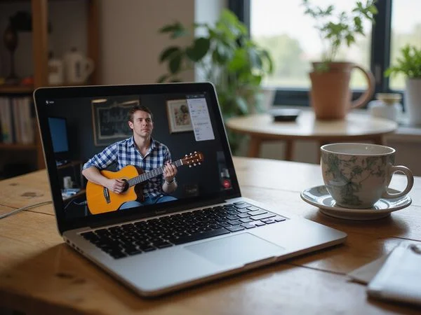 A shared chord chart during an online lesson