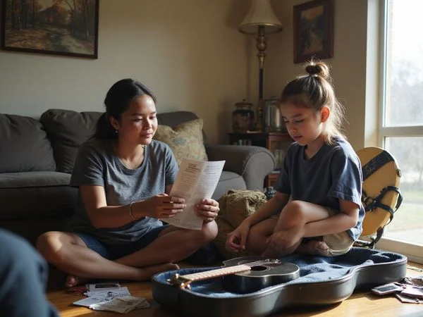 A parent reading the lesson recap