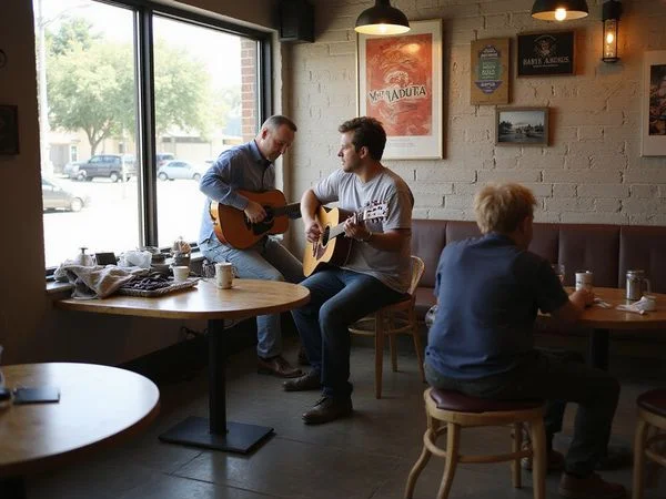 Brunch service with live guitar